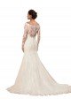 Long Sleeves Mermaid Lace Wedding Dress with Illusion Back