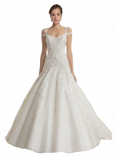Cheap Off the Shoulder Mermaid Lace Tulle Wedding Dress