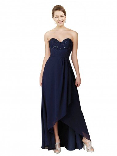 Cheap Sweetheart Neckline Beaded Lace and Chiffon Bridesmaid Dress