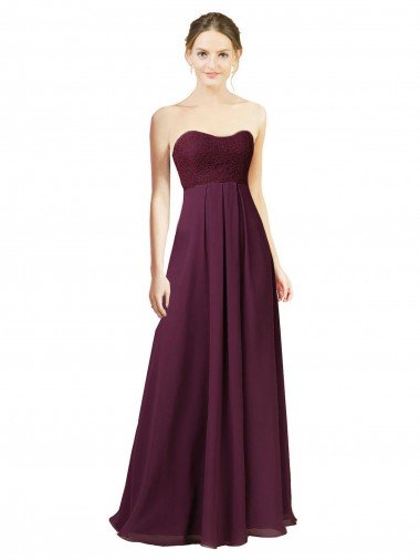 Cheap Dreamy Lace Over Chiffon Bridesmaid Dress