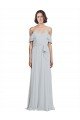 Off the Shoulder Spaghetti Strap Long Chiffon Bridesmaids Dress