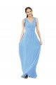 Long V-Neckline Chiffon Bridesmaid Dress with Twisted Waist