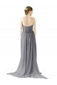 Long Chiffon Bridesmaid Dress with Sweetheart Neckline and Flowing Back