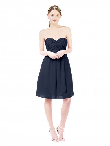 Cheap Sweetheart Cocktail Knee Length Chiffon Cocktail Bridesmaid Dress Open Back