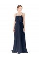 Spaghetti Straps Open Back Long Chiffon Bridesmaid Dress