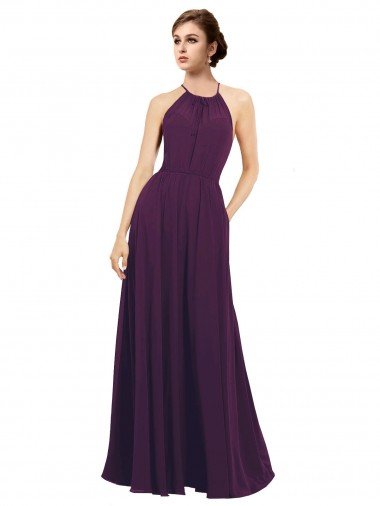 Cheap Elegant Chiffon Bridesmaids Dress with Softly Draped Bodice