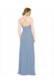 Pleated Halter Neckline A-Line Chiffon Bridesmaid with Criss Cross Back