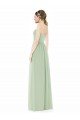 Strapless Draped Bodice Maxi Bridesmaid Dress with Front Slits