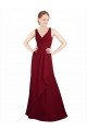 Twist-Knot V-Neckline Long Chiffon Bridesmaid Dress