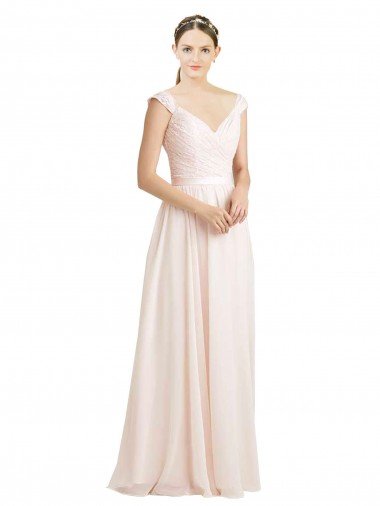 Cheap Sweetheart A-Line Chiffon Bridesmaid Dress with Ruched Lace Bodice