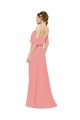 Draped Off the Shoulder Sleeves Chiffon Bridesmaid Dress