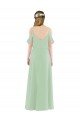 Off-the-Shoulder Long Chiffon Beachy Bridesmaid Dress