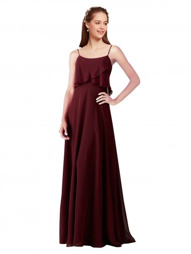 Cheap Chiffon Bridesmaids Dress with Spaghetti Straps