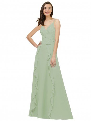Cheap Chiffon Bridesmaid Dress with Ruffles and Draping