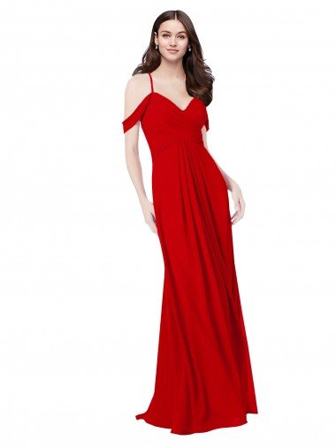 Cheap Cold Shoulder Chiffon Bridesmaid Dress