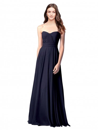 Cheap Luxe Chiffon Bridesmaid Dress with Sweetheart Neckline and Shirred Bodice