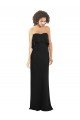 Strapless Chiffon Bridesmaid Dress with cascading Flounce Crop Top Bodice