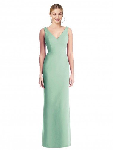 Cheap Sleeveless Tie Back Chiffon Trumpet Chiffon Bridesmaid Dress