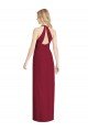 V-Neck Halter Chiffon Maxi Formal Bridesmaid Dress Open Back