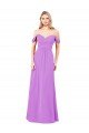 Off The Shoulder Draped Sleeves A-Line Chiffon Bridesmaid Dress