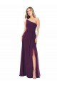 One Shoulder Chiffon Bridesmaid Dress with Tie Belt