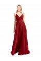 A-Line Spaghetti Straps V-Neckline Chiffon Bridesmaid Dress Open Back