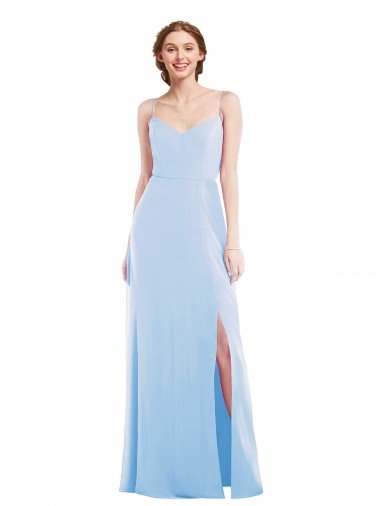 Cheap Tie Back Cutout Maxi Formal Bridesmaid Dress with Front Slit