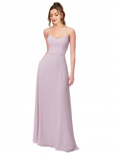 Cheap Sweetheart Tie-Back Chiffon Bridesmaid Dress