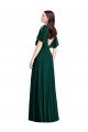 Backless Floor Length Split Sleeves Maxi Bridesmaid Dress