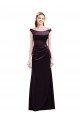 Off The Shoulder Long Satin Bridesmaid Dress with Asymmetrical Pleated Bodice