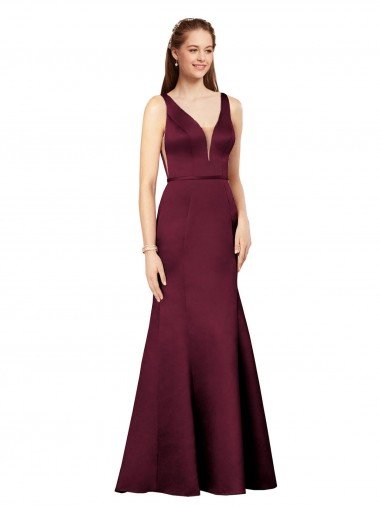 Cheap Sexy Formal Satin Bridesmaid Dress / Prom Dress with Side Cutouts