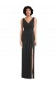 Draped Wrap Formal Maxi Spandex Bridesmaid Dress / Prom Dress with Front Slit
