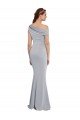 Off the Shoulder Asymmetrical Mermaid Formal Crepe Bridesmaid Dress / Prom Dress