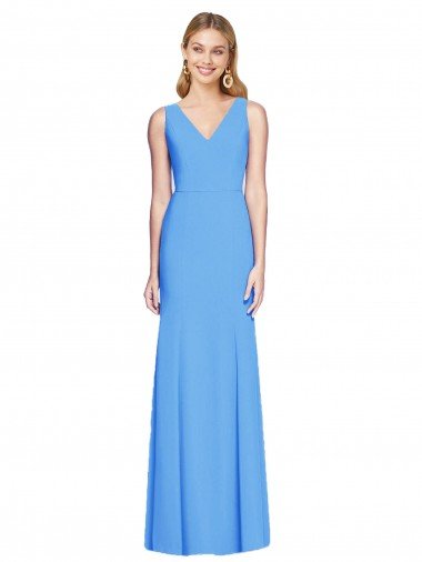 Cheap Flattering Trumpet Long Sleeveless Bridesmaid Dress / Prom Dress with Open Back