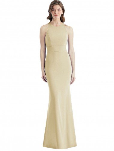 Cheap Criss Cross Twist Cutout Back Trumpet Bridesmaid Dress / Prom Dress