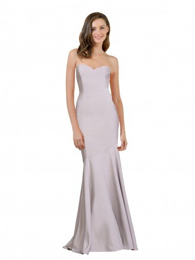 Cheap Crepe Mermaid Bridesmaid Dress / Prom Dress with Low Back
