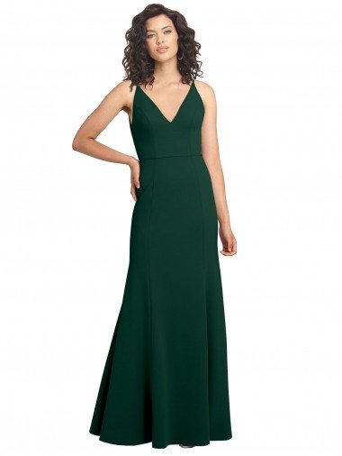 Cheap Form Fitting Stretch Formal Crepe A-Line Bridesmaid Dress / Prom Dress