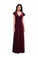 Flutter Sleeve Velvet Maxi Bridesmaid Dress / Prom Dress with Pockets