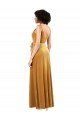 Romantic Velvet Floor Length Formal Bridesmaid Dress / Prom Dress with Wrap Detail
