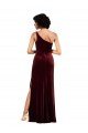 Formal One Shoulder Floor-Length Velvet Bridesmaid Dress / Prom Dress
